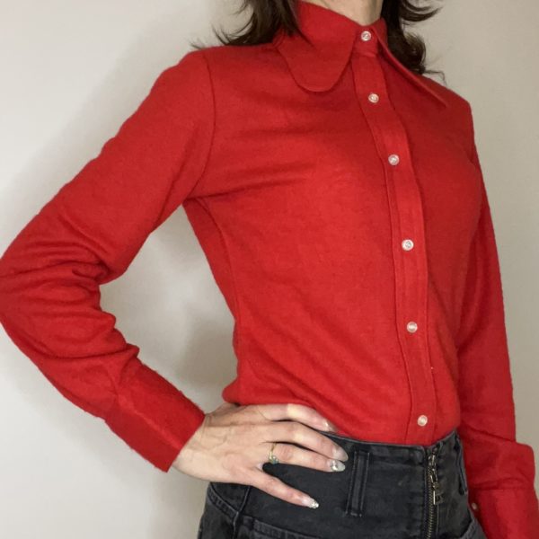 Chemise vintage rouge 70's – Image 2