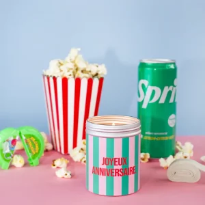 Bougie végan - Cire de Soja - Joyeux anniversaire